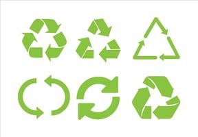 Recicle el icono del vector. Reciclar Reciclar conjunto símbolo ilustración - Vector