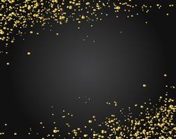 Golden glitter particles black background  vector