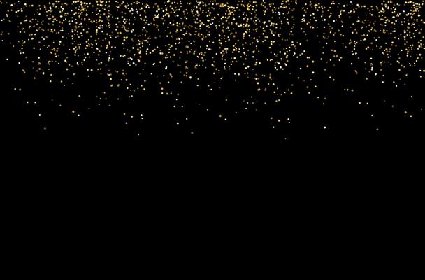 waterfalls golden glitter sparkle-bubbles champagne particles stars black background happy new year holiday concept.