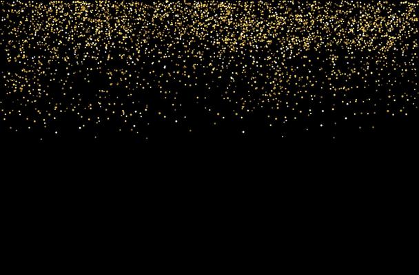 waterfalls golden glitter sparkle-bubbles champagne particles stars black background happy new year holiday concept.