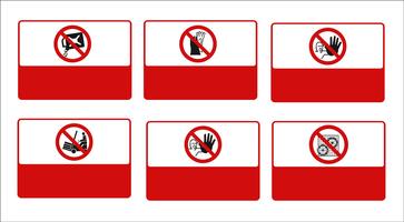  set of mandatory sign, hazard sign, prohibited sign, occupational safety and health signs, warning signboard, fire emergency sign. for sticker, posters, and other material printing. easy to modify. vector. vector