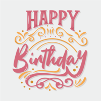 Feliz cumpleaños tipografía vector