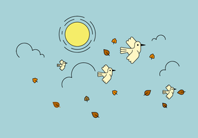 Free Birds in winter vector