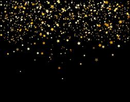 cascadas brillo dorado brillo burbujas burbujas partículas estrellas fondo negro feliz año nuevo concepto de vacaciones. vector