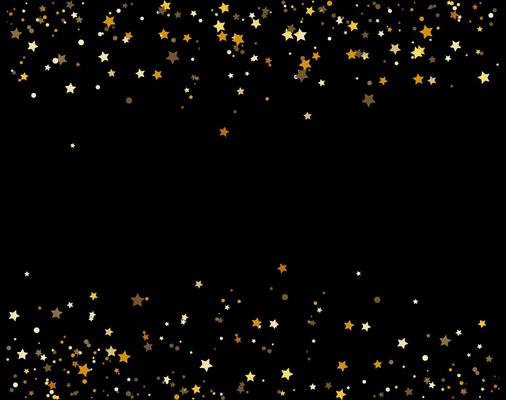 waterfalls golden glitter sparkle-bubbles champagne particles stars black background happy new year holiday concept.