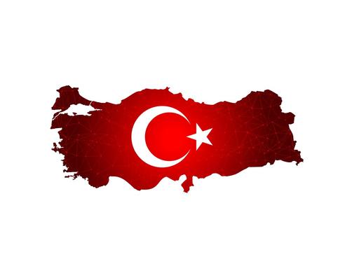 Turkey map with flag. flag map turkey country on digital background. Vector.