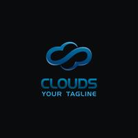 Creative Cloud Logo concepto de diseño con color azul color, vector