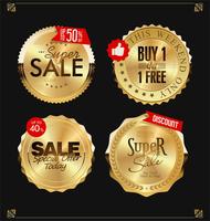 Luxury premium golden badges and labels vector