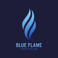 Plantilla de diseño de concepto de logotipo de llama azul vector