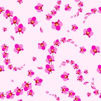 Pink orchid seamless background. vector