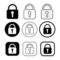 Set of simple sign Lock icon vector