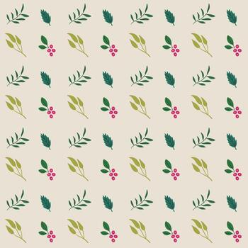 Seamless Flower and Leaves Pattern vector