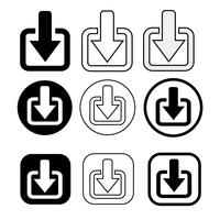 set of simple sign download icon vector