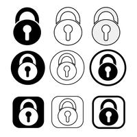 Set of simple sign Lock icon vector