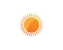 Sun logo y símbolos estrella icono web Vector -