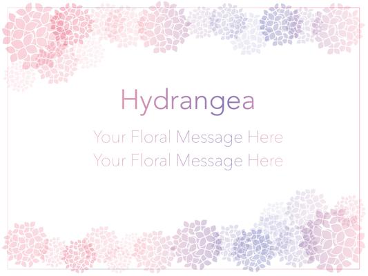 Vector frame illustration with hydrangeas.