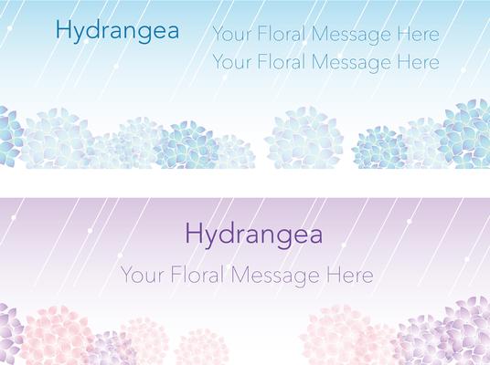 Set of two seamless frames/backgrounds with hydrangeas.