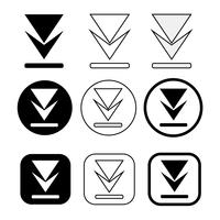 set of simple sign download icon vector