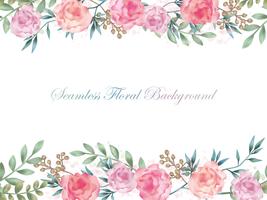 Seamless watercolor flower background with text space isolated on w white background. vector