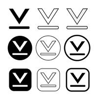 set of simple sign download icon vector