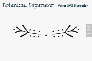 Single Hand Drawn Botanical Element Text Divider. vector