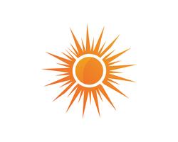 Sun logo y símbolos estrella icono web Vector -