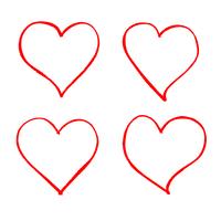 Hand drawn heart icon vector