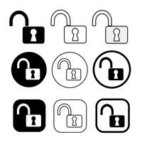 Set of simple sign Lock icon vector