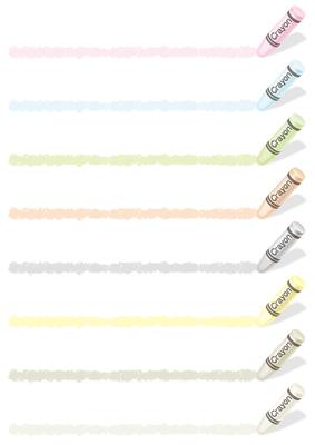 Set of colorful crayon design elements isolated on a white background. 