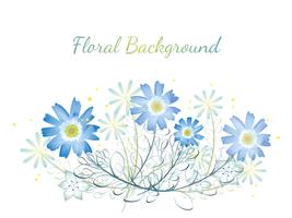 Watercolor flower background with text space. vector