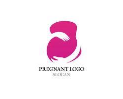 Ilustración de icono de vector de plantilla de logotipo embarazada
