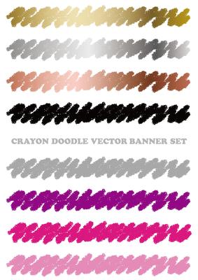 Set of colorful crayon design elements isolated on a white background.