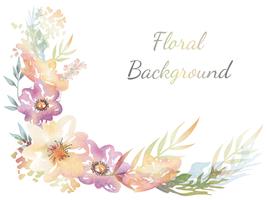 Watercolor flower background with text space vector