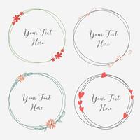 Vector Set Of Dividers Round Frames For Decoration. Handmade Vector Illustration.	