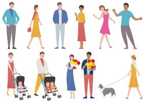 Set of people in various lifestyle isolated on a white background. vector