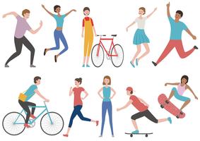 Set of people in various lifestyle isolated on a white background. vector