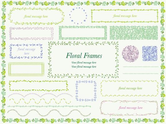 Set of assorted flower and plant frames.