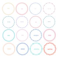 Set Of Colorful Round Frames For Decoration. Handmade Vector Illustration.	