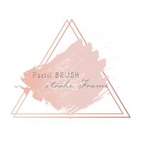 Pastel brush strokes frame. Vector illustration.