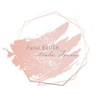 Pastel brush strokes frame. Vector illustration.