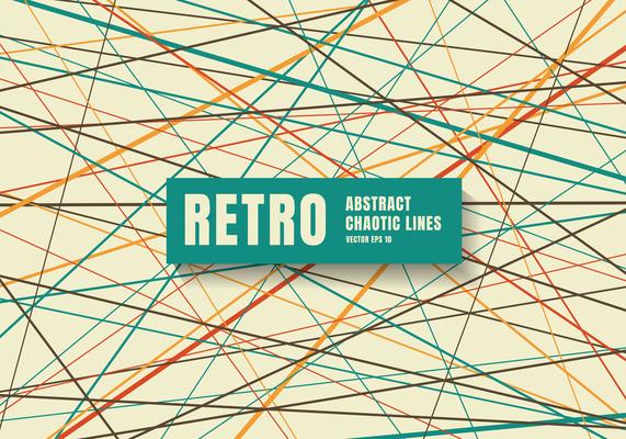 Abstract random chaotic lines pattern and texture background. Geometric design element for creating modern art retro color style. 