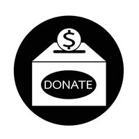 Icono de caja de donación vector