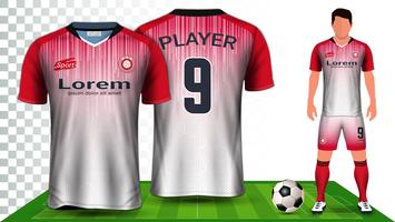 Soccer Jersey, Sport Shirt or Football Kit Uniform Presentation Mockup Template. vector