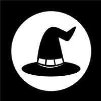 halloween witch hat icon vector