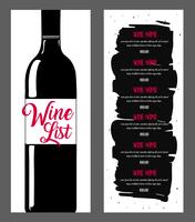 Diseño de carta de vinos. vector