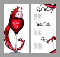 Diseño del vector para la carta de vinos