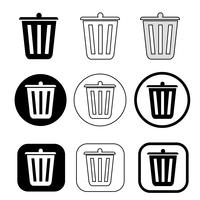 trash can recycle bin icon vector