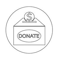 Icono de caja de donación vector