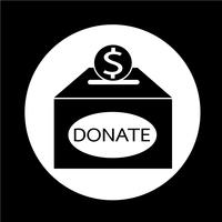 Donation box icon vector