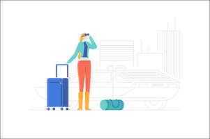 People character baggage illustration vector